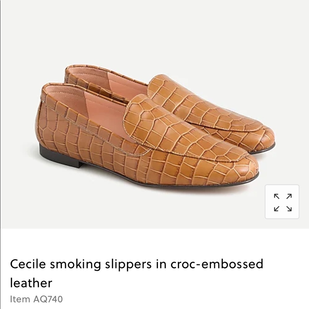 CECILE SMOKING SLIPPERS IN CROC-EMBOSSED LEATHER
